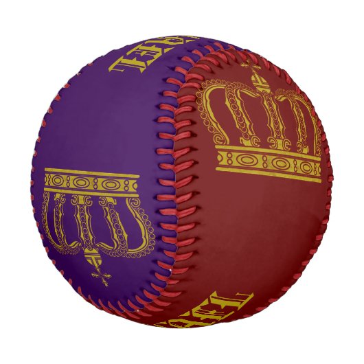 Balle De Baseball Golden Royal Crown + votre backgr. & idées (Angle)
