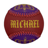 Balle De Baseball Golden Royal Crown + votre backgr. & idées (Devant)