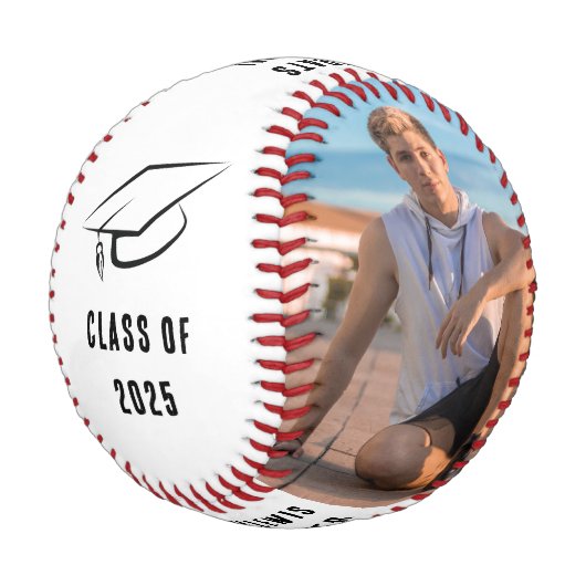 Balle De Baseball Graduation 2025 Grad Photos sur mesure (Angle)