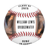 Balle De Baseball Graduation 2025 Grad Photos sur mesure (Devant)