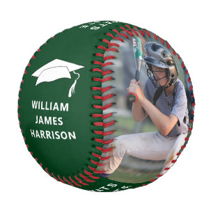 Balle De Baseball Graduation Congrats Photo Green
