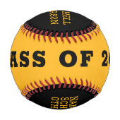 Balle De Baseball Graduation personnalisée Jaune moderne (Dos)