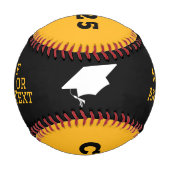 Balle De Baseball Graduation personnalisée Jaune moderne (Devant)