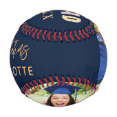 Balle De Baseball Graduation Photo 2025 Keepsaké Script Custom Grad (Devant)