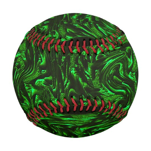Balle De Baseball Grains texturés vert métallique (Devant)