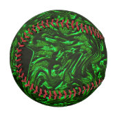 Balle De Baseball Grains texturés vert métallique (Devant Gauche)