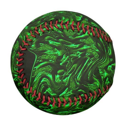 Balle De Baseball Grains texturés vert métallique (Devant Gauche)