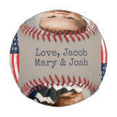 Balle De Baseball Grand-père Photo Keepsaké Baseball (Dos)