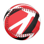 Balle De Baseball graphisme rouge, noir et blanc (Devant Gauche)