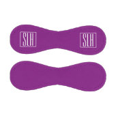 Balle De Baseball Gras moderne 3 initiales Monogramme | Blanc et pou (Panneaux)