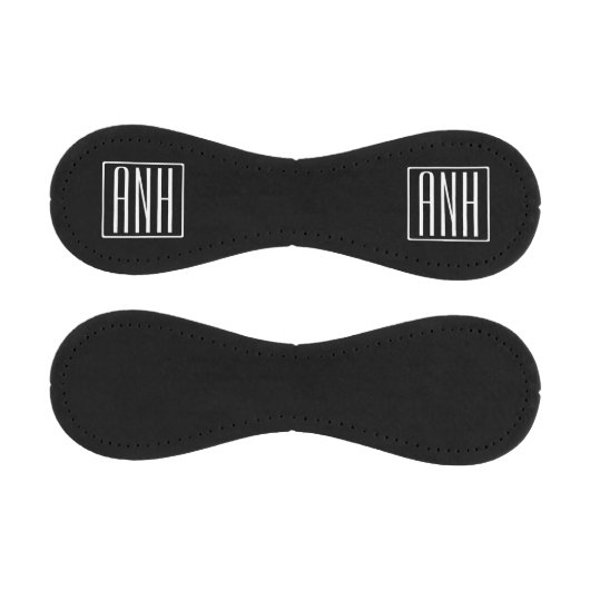 Balle De Baseball Gras moderne 3 initiales Monogramme | Blanc sur no (Panneaux)