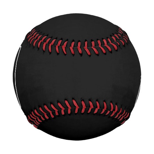 Balle De Baseball Gras moderne 3 initiales Monogramme | Blanc sur no (Devant)