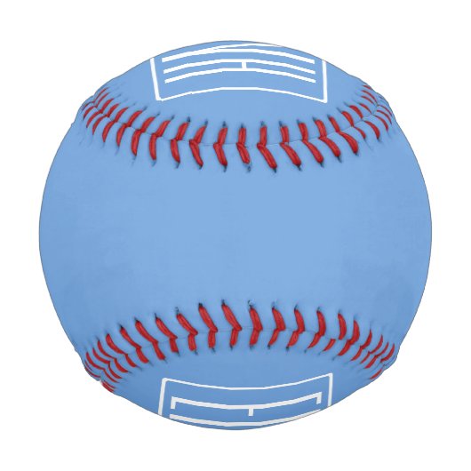 Balle De Baseball Gras moderne 3 initiales Monogramme | Bleu doux (Dos)