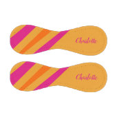 Balle De Baseball Gras Retro Stripes Nom Orange Rose (Panneaux)