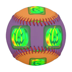 Balle De Baseball Green Jack olantern Halloween Thunder_Cove