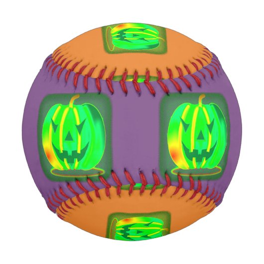 Balle De Baseball Green Jack olantern Halloween Thunder_Cove (Devant)