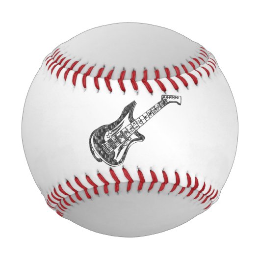 Balle De Baseball Guitare électrique en argent (Devant)