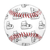 Balle De Baseball Halloween, Blancs Fantômes, Tricoter Ou Traiter, B (Devant)