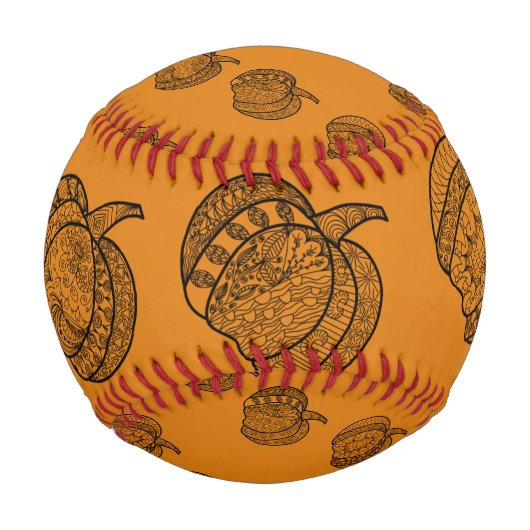 Balle De Baseball Halloween boho Zentangle ® inspiré citrouille Auto (Dos)