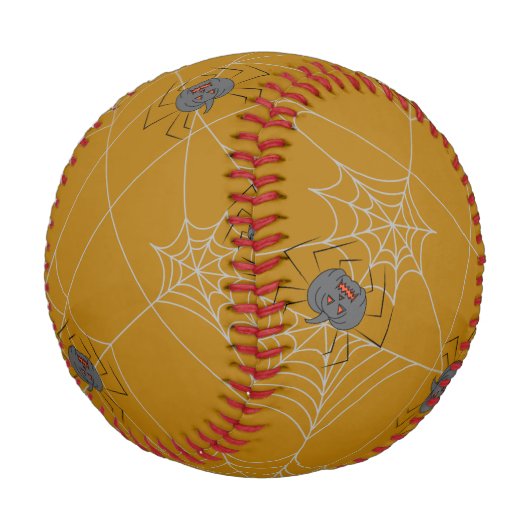 Balle De Baseball Halloween spiders web and pumpkins (Angle)