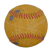 Balle De Baseball Halloween spiders web and pumpkins (Devant)