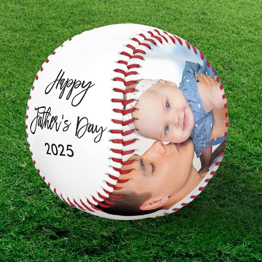 Balle De Baseball Happy Fête des pères 2 Photo Brush Script