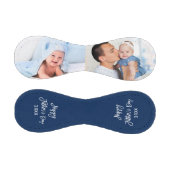 Balle De Baseball Happy Fête des pères 2 Photo Brush Script Bleu (Panneaux)