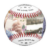 Balle De Baseball Happy Fête des pères Papa Hero Photo Collage + Nom (Devant)