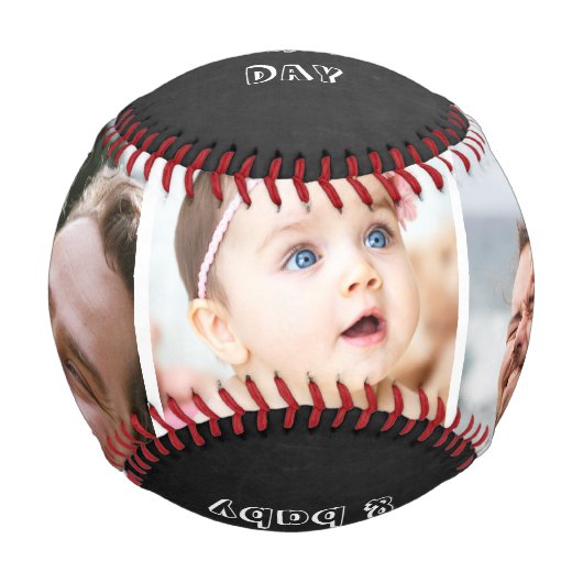 Balle De Baseball Happy First Fête des pères 3 Photo Collage Tableau (Devant)
