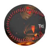 Balle De Baseball Happy Halloween Citrouille Head Baseball (Devant Gauche)