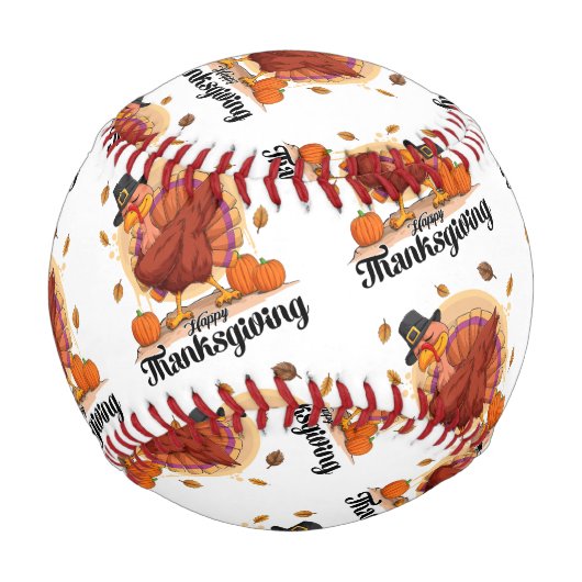 Balle De Baseball Happy Thanksgiving (Dos)