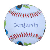 Balle De Baseball Haricots verts mignons sur dessin animé trampoline (Dos)