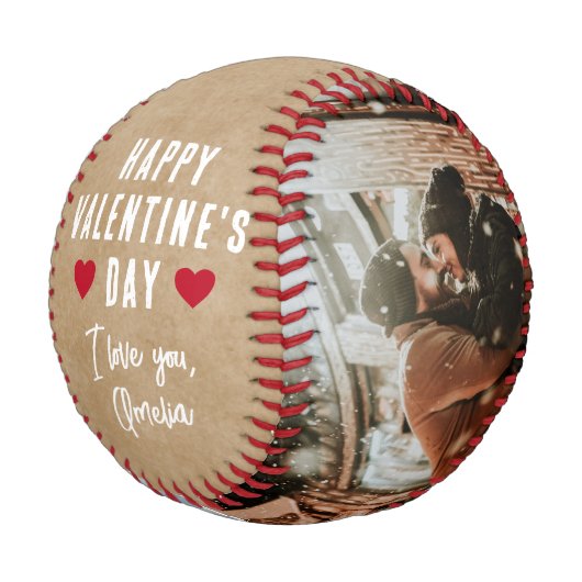 Balle De Baseball Heureuse Sainte-Valentin 2 Photo Collage Petit ami (Angle)
