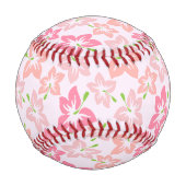 Balle De Baseball Hibiscus Rose, Fleurs Roses, Motif De Fleurs (Devant)