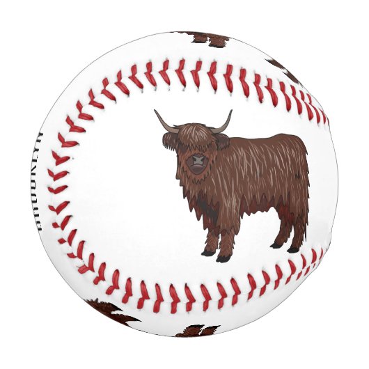 Balle De Baseball Highland cow (Devant Gauche)