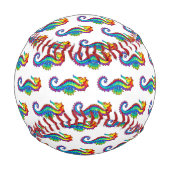 Balle De Baseball Hippocampe polygonal arc-en-ciel (Dos)
