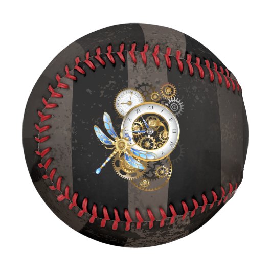 Balle De Baseball Horloge à vapeur avec libellule mécanique (Devant Gauche)