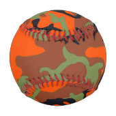 Balle De Baseball Hunter Orange & Camouflage Vert Motif Baseball (Dos)