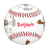 Balle De Baseball Illustration amusante de poulet cool (Devant)