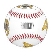 Balle De Baseball Illustration de corne française (Dos)