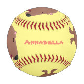 Balle De Baseball Illustration de dessin animé de capybara ukulele (Dos)