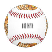 Balle De Baseball Illustration de dessin animé de Pancake (Dos)