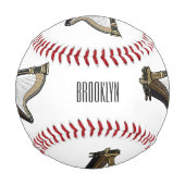 Balle De Baseball Illustration de dessin animé sur la harpe (Dos)
