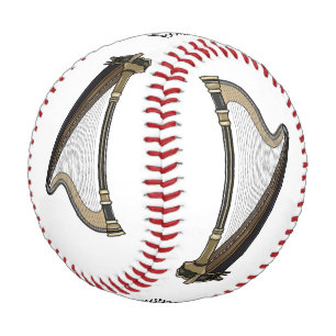Balle De Baseball Illustration de dessin animé sur la harpe
