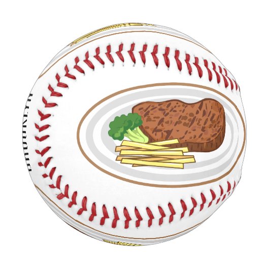 Balle De Baseball Illustration de dessin de steak (Devant Gauche)