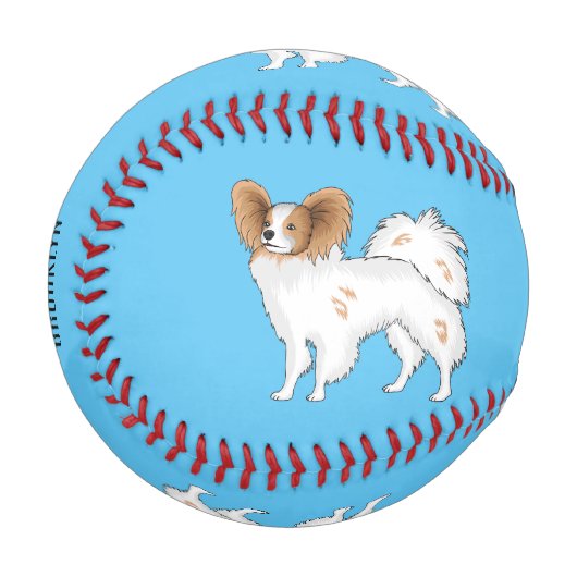 Balle De Baseball Illustration de dessin pour chien de Papillon (Devant Gauche)