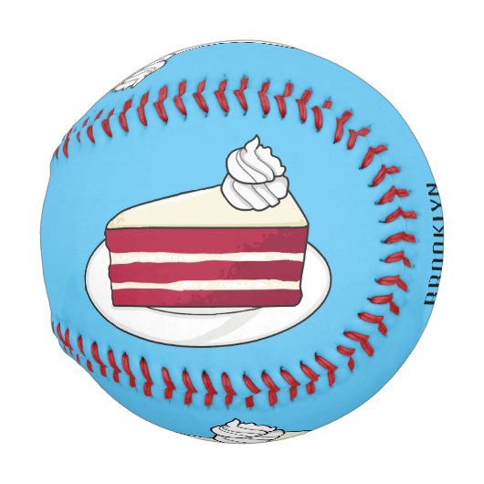Balle De Baseball Illustration de gâteau en velours rouge (Devant Droite)