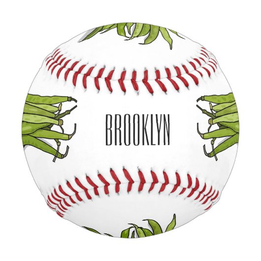 Balle De Baseball Illustration de haricots verts (Devant)