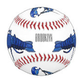 Balle De Baseball Illustration de l'écrevisse marron bleu (Dos)