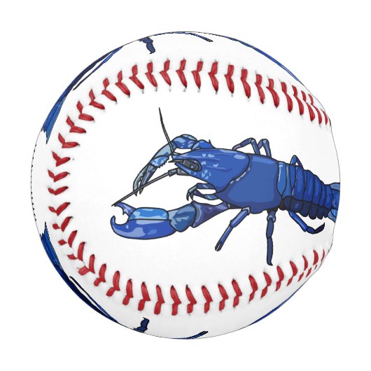 Balle De Baseball Illustration de l'écrevisse marron bleu (Devant Gauche)